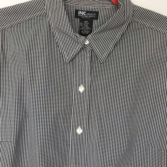 INC International Concepts Gingham Stretch Shirt - Picture 2 of 4
